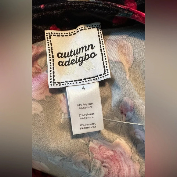 NWOT Autumn Adeigbo Rowena Cutout Floral Velvet Twisted Blouse Long Sleeve Top 4 - Picture 9 of 9